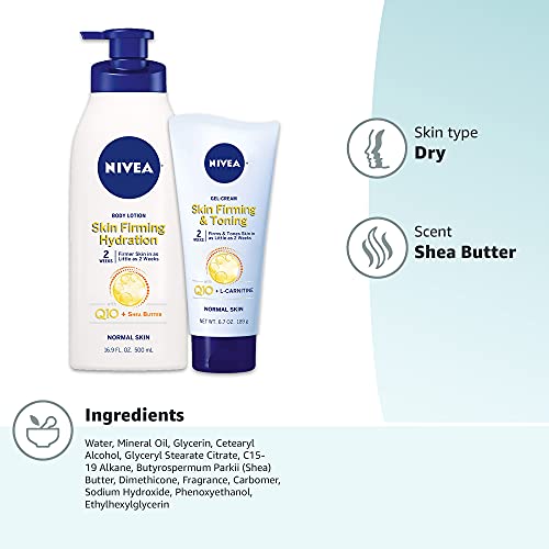 NIVEA Skin Firming Variety Pack with 16.9 Fl Oz Body Lotion and 6.7 Oz Gel-Cream