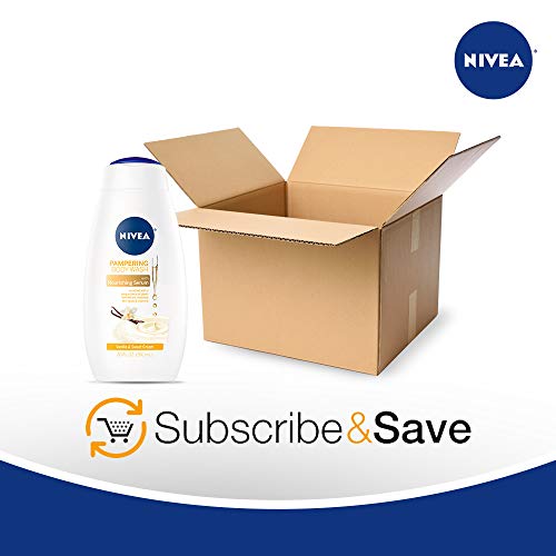 NIVEA Vanilla and Sweet Cream Pampering Body Wash with Nourishing Serum, 20 F...