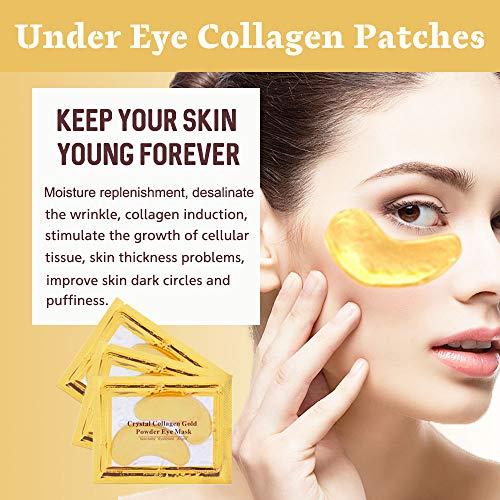 NIYET 30 Pairs Under Eye Collagen Patches, Gold Moisturizing Under Eye Mask, ...