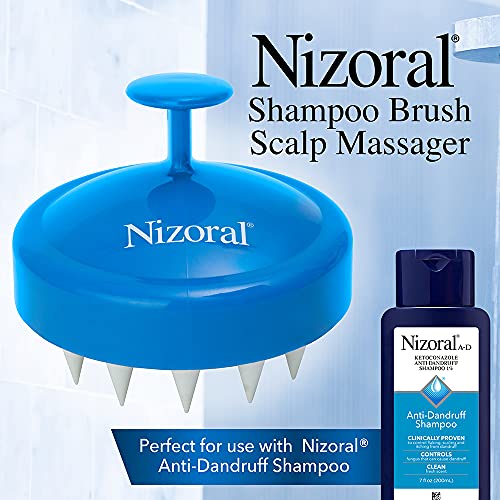 Nizoral Hair Shampoo Brush with Soft Silicone Scalp Massager Brush Head, for ...