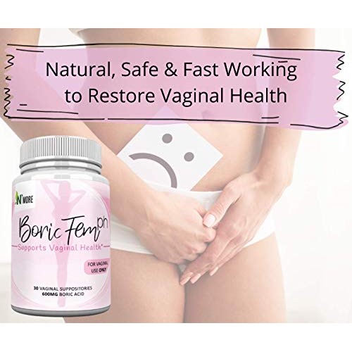 Boric Acid Vaginal Suppositories - 100% Pure Vegetable Capsules - Made in USA...