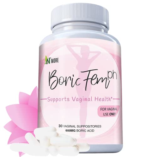Boric Acid Vaginal Suppositories - 100% Pure Vegetable Capsules - Made in USA...