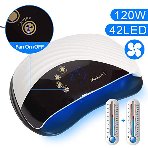 120W UV Light for Nails Professional, Fast Curing Nail Dryer for Gel and Regu...