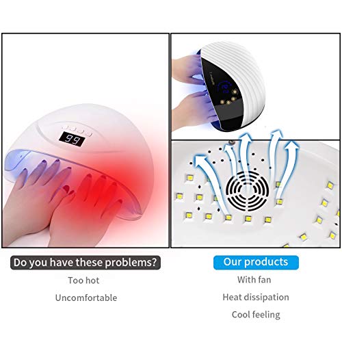 120W UV Light for Nails Professional, Fast Curing Nail Dryer for Gel and Regu...