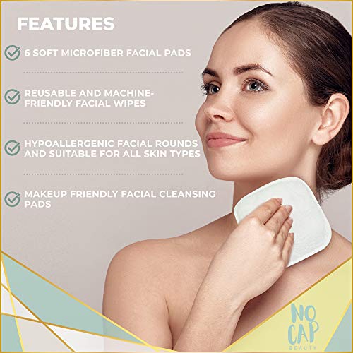 Reusable Soft Microfiber Makeup Remover Facial Pads (6 Luxury Spa Quality Pad...