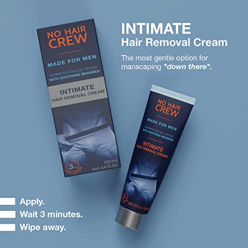 No Hair Crew Intimate/Private At Home Hair Removal Cream for Men - Painless, ...