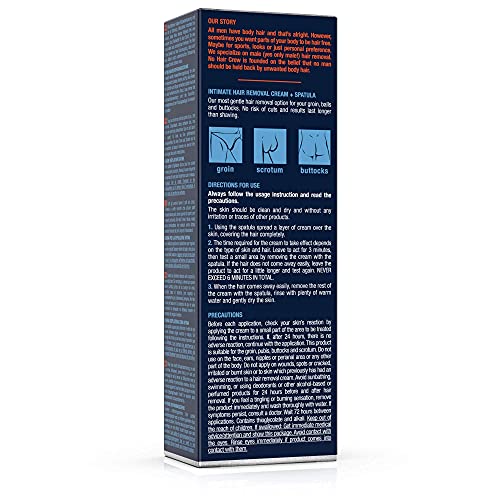 No Hair Crew Intimate/Private At Home Hair Removal Cream for Men - Painless, ...