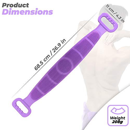 Silicone Body Kit- back and body scrubber - double sided - ergonomic handle -...