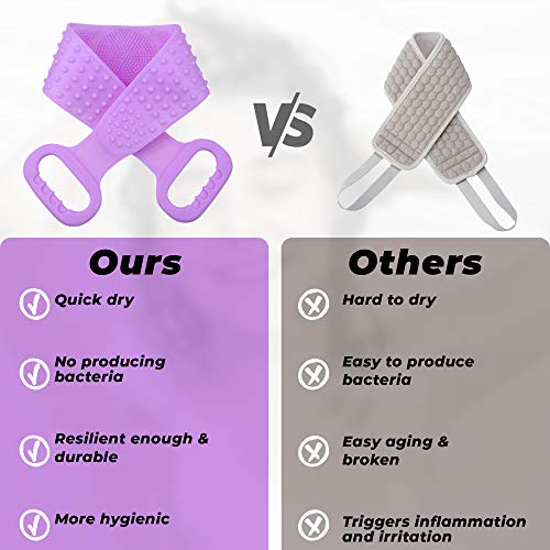 Silicone Body Kit- back and body scrubber - double sided - ergonomic handle -...