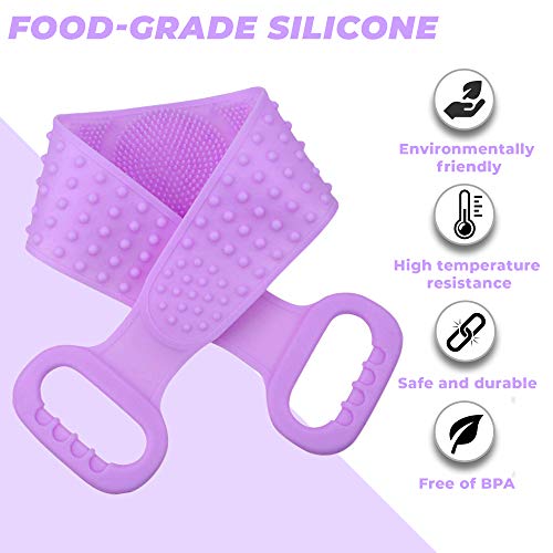 Silicone Body Kit- back and body scrubber - double sided - ergonomic handle -...