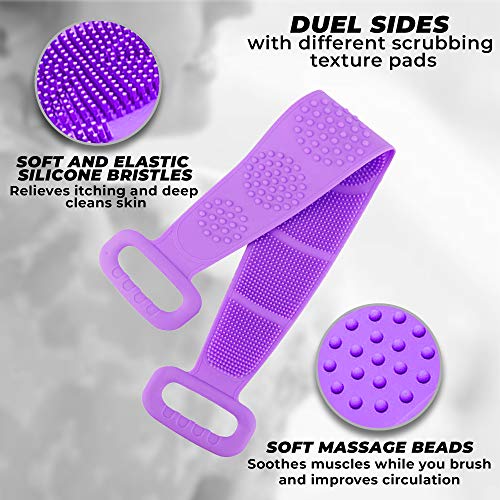 Silicone Body Kit- back and body scrubber - double sided - ergonomic handle -...