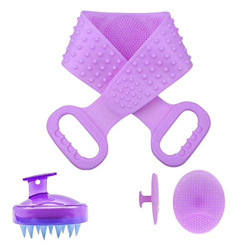 Silicone Body Kit- back and body scrubber - double sided - ergonomic handle -...