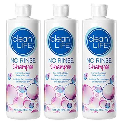 No-Rinse Shampoo, 16 fl oz - Leaves Hair Fresh, Clean and Odor-Free (Pack of 3)