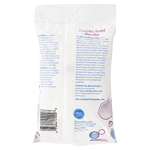 No Rinse Shampoo Cap, Microwaveable Latex Free and Odorless (Pack of 2)