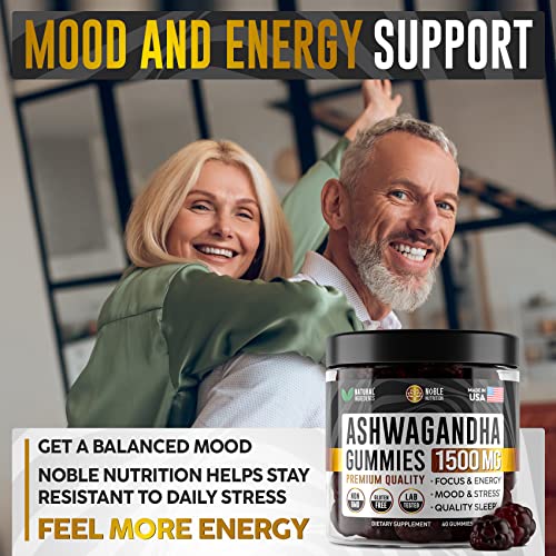 Ashwagandha Gummies by Noble Nutrition - with Organic Ashwagandha Root - Mood...
