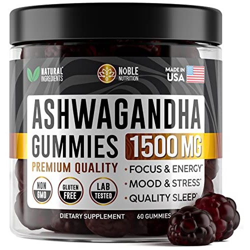 Ashwagandha Gummies by Noble Nutrition - with Organic Ashwagandha Root - Mood...