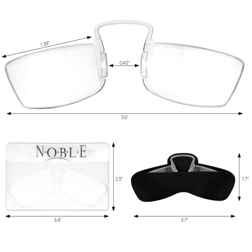 Noble Small Reading Glasses (3 Pack) - Rimless Readers with 3 Wallet Credit C...