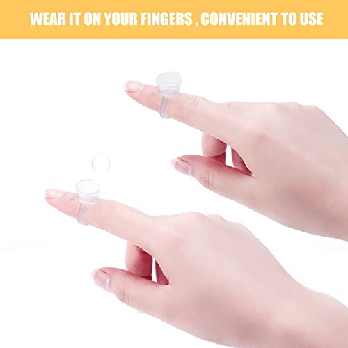 50Pcs Tattoo Rings Cups, Permanent Eyelash Glue Eyebrow Tattoo Pigment Ring D...