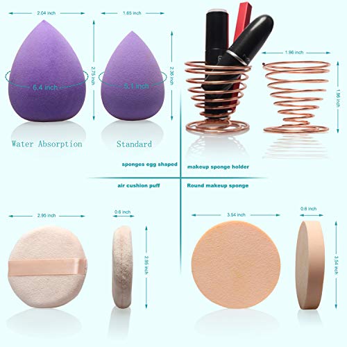 22pcs Makeup Sponges Set 10 Egg Shaped and 5 Makeup Puff and 5 Round Sponges ...
