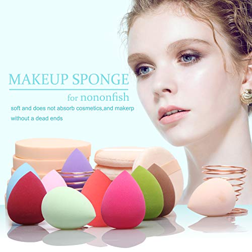 22pcs Makeup Sponges Set 10 Egg Shaped and 5 Makeup Puff and 5 Round Sponges ...