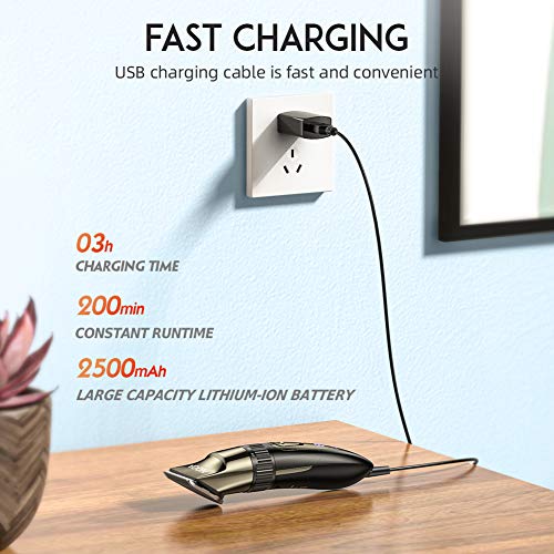 Mens Electirc Waterproof Hair Trimmer Clippers Beard Trimmer Rechargable Prof...