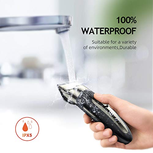 Mens Electirc Waterproof Hair Trimmer Clippers Beard Trimmer Rechargable Prof...