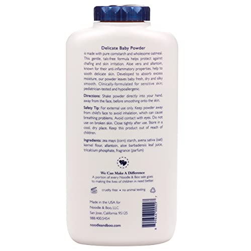 Noodle & Boo Delicate Baby Powder, Natural, Talc Free, 8.8 oz