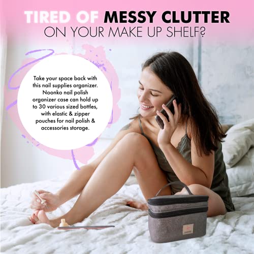 Nail Polish Organizer Carrying Case - 30 Nail Polish Bottle Holder Travel Bag...