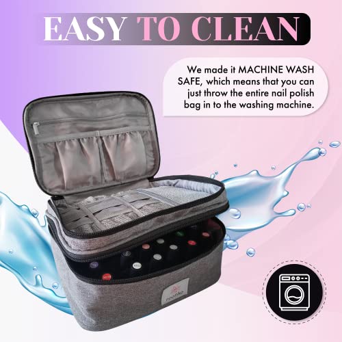 Nail Polish Organizer Carrying Case - 30 Nail Polish Bottle Holder Travel Bag...