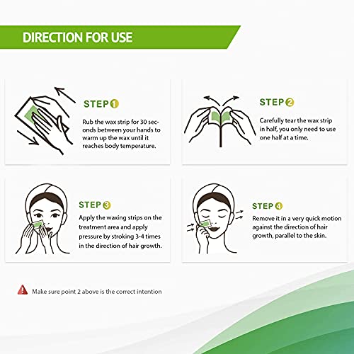 Nopunzel Facial Wax Strips Hypoallergenic All Skin Types - Face & Hair Remova...