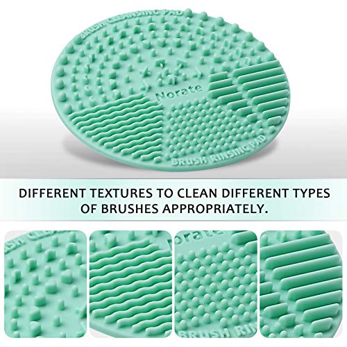 Brush Cleaning Mat, Silicone Makeup Cleaning Brush Scrubber Mat Portable Wash...