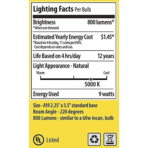 NorbEVERYDAYSUN Full Spectrum Light Bulb with Sun-Mimicking Technology for En...