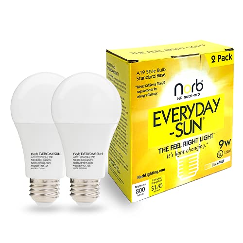 NorbEVERYDAYSUN Full Spectrum Light Bulb with Sun-Mimicking Technology for En...