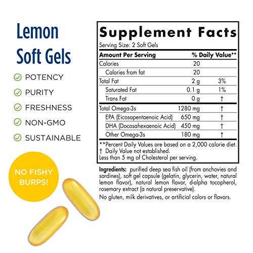 Nordic Naturals Ultimate Omega, Lemon Flavor - 1280 mg Omega-3-90 Soft Gels -...
