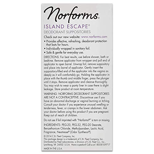 Norforms Feminine Deodorant Suppositories | Long Lasting Odor Control | Islan...