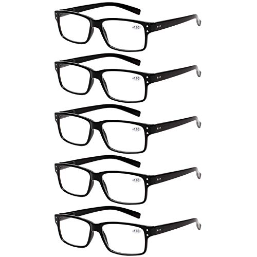 Reading Glasses 5 Pairs Quality Readers Spring Hinge Glasses for Reading for ...