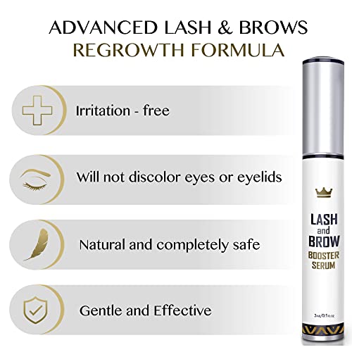 Natural Lash Growth Serum - USA Made Eyebrow Growth Enhancer - Eyelash Booste...