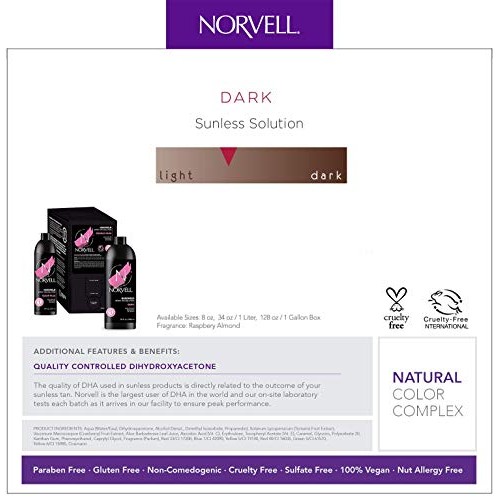 Norvell Premium Professional Sunless Tanning Spray Tan Solution - Dark, 1 Liter