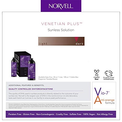 Norvell Premium Professional Sunless Tanning Spray Tan Solution - Venetian Pl...