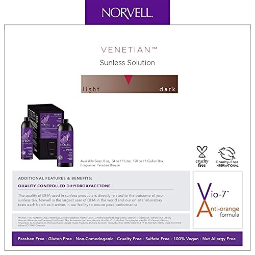Norvell Premium Sunless Tanning Solution - Venetian, 1 Liter