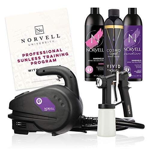 Norvell Sunless Kit - M1000 Mobile HVLP Spray Tan Airbrush Machine + 8 oz Tan...