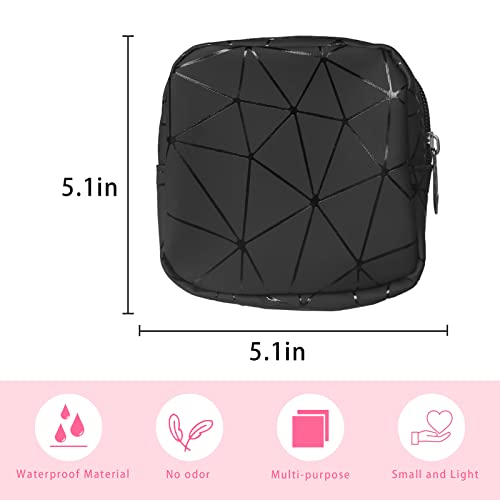 Sanitary Napkin Storage Bag,Menstrual Cup Pouch,Girls Travel Geometric Stitch...