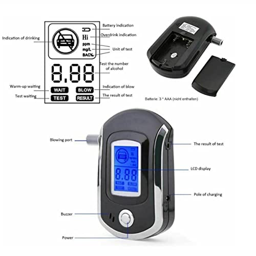 Breathalyzer,Professional-Grade Accuracy Breathalyzer to Tester with 10 Mouth...