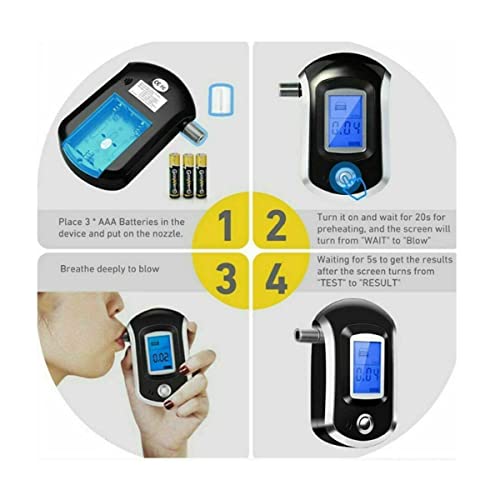 Breathalyzer,Professional-Grade Accuracy Breathalyzer to Tester with 10 Mouth...