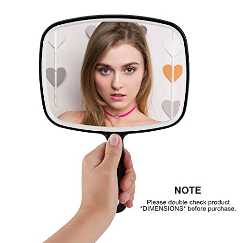 Large Hand Mirror with Handle， for Vanity Makeup Home Salon Travel Use (Squa...