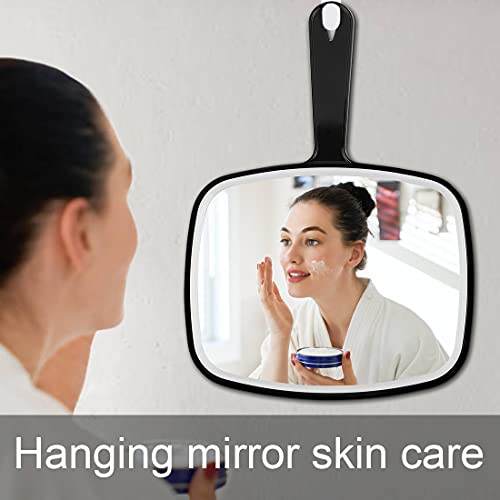 Large Hand Mirror with Handle， for Vanity Makeup Home Salon Travel Use (Squa...
