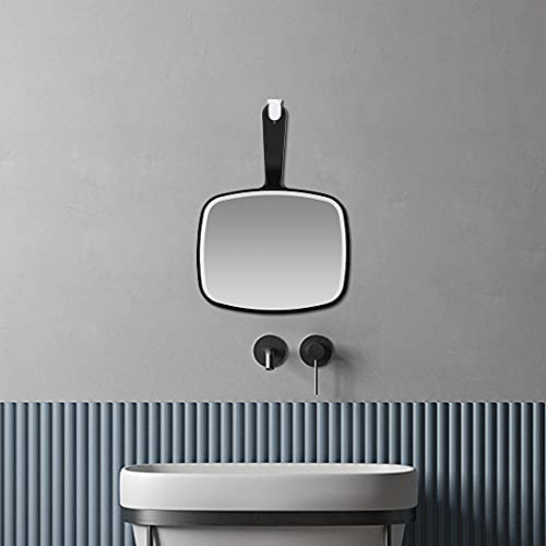 Large Hand Mirror with Handle， for Vanity Makeup Home Salon Travel Use (Squa...