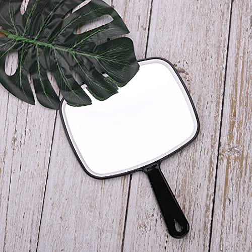 Large Hand Mirror with Handle， for Vanity Makeup Home Salon Travel Use (Squa...