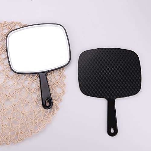 Large Hand Mirror with Handle， for Vanity Makeup Home Salon Travel Use (Squa...