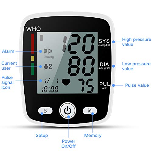 Wrist Blood Pressure Monitor, Automatic Blood Pressure Kit Bp Cuff Carrying c...